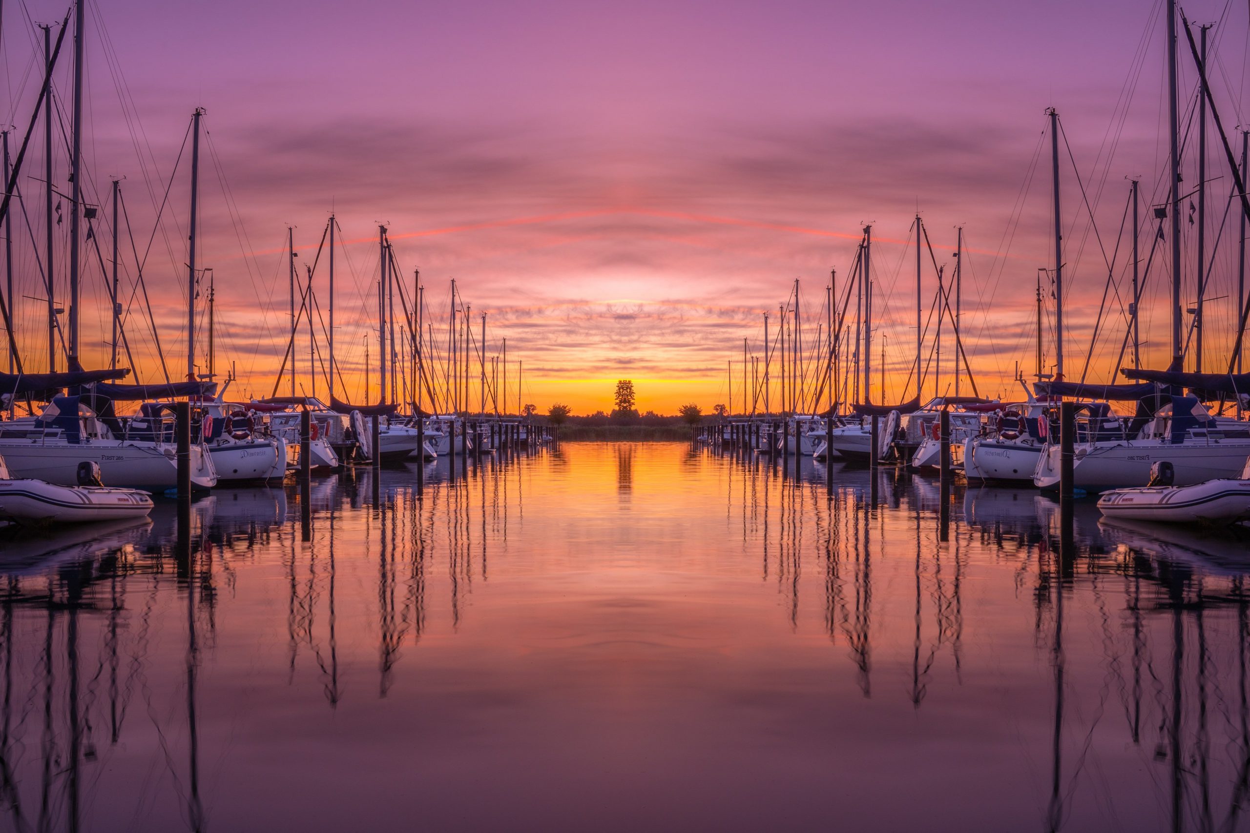 Boats on the Polish Baltic Sea in Dziwnow